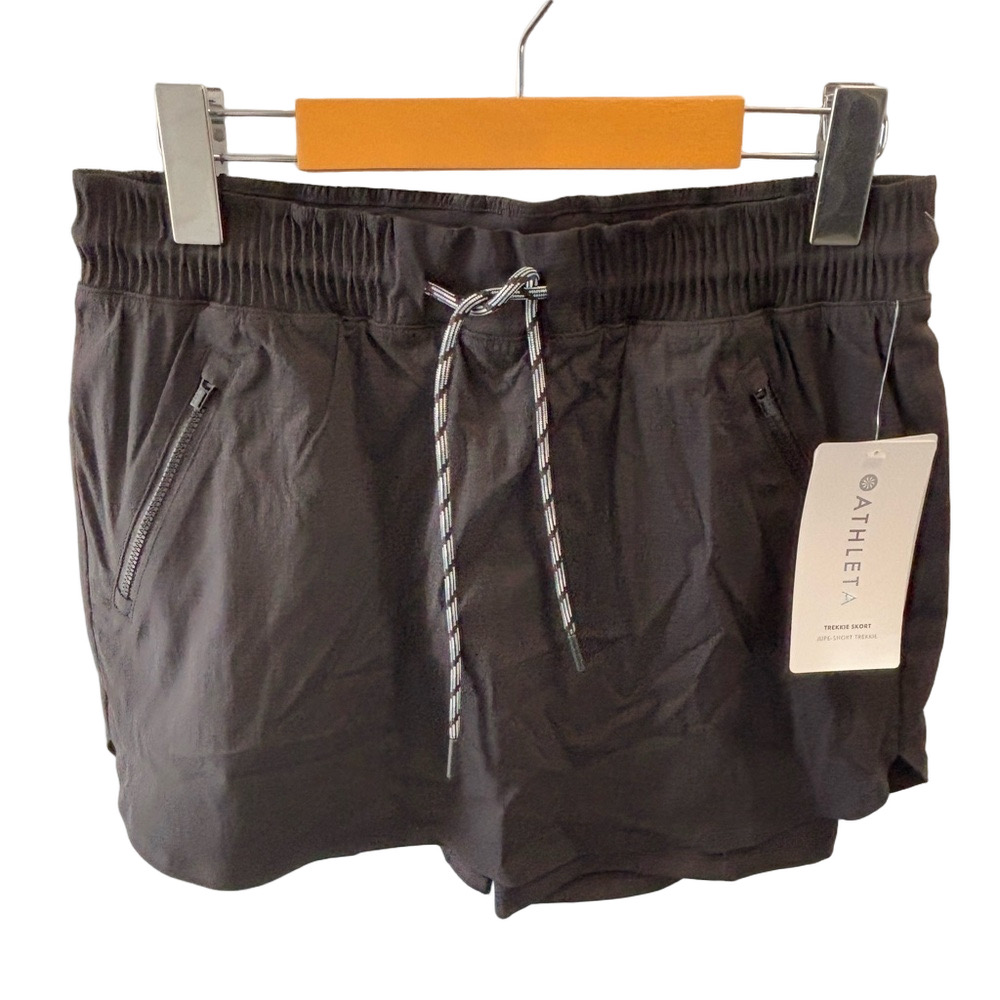 ATHLETA The Trekkie Skort Size 4 Black Hiking Running Outdoors Gorpcore NEW - Picture 2 of 11